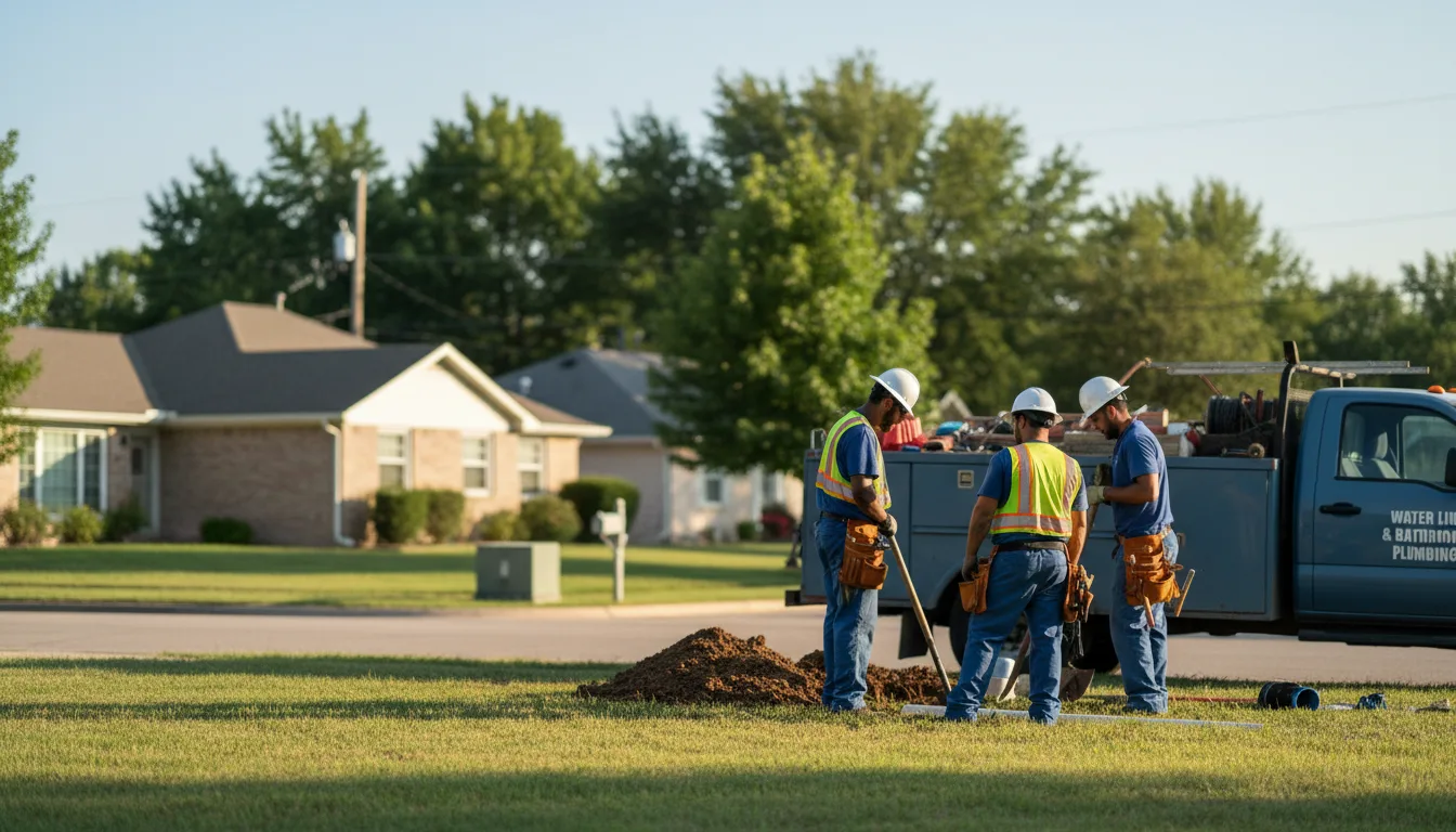 Residential water line and bathroom plumbing service in Elk, WA